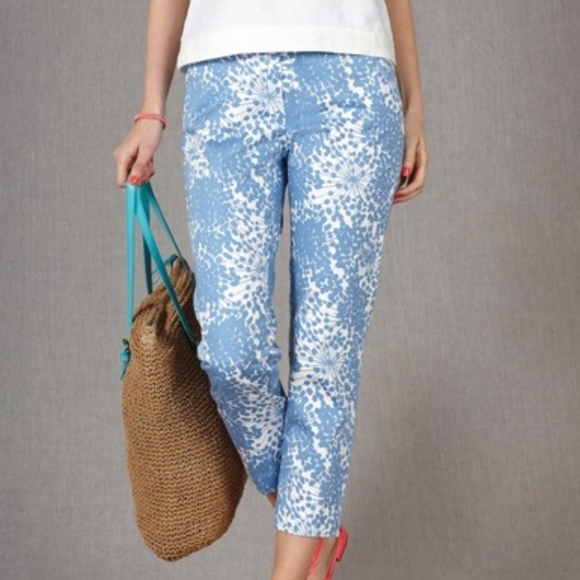 Boden Pants - Boden Bistro Crop Trousers Blue Dandelion Size 8R